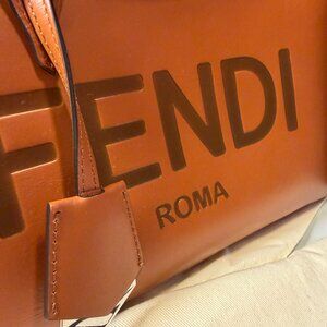 FENDI By the Way Handbag Medium Brown Leather
